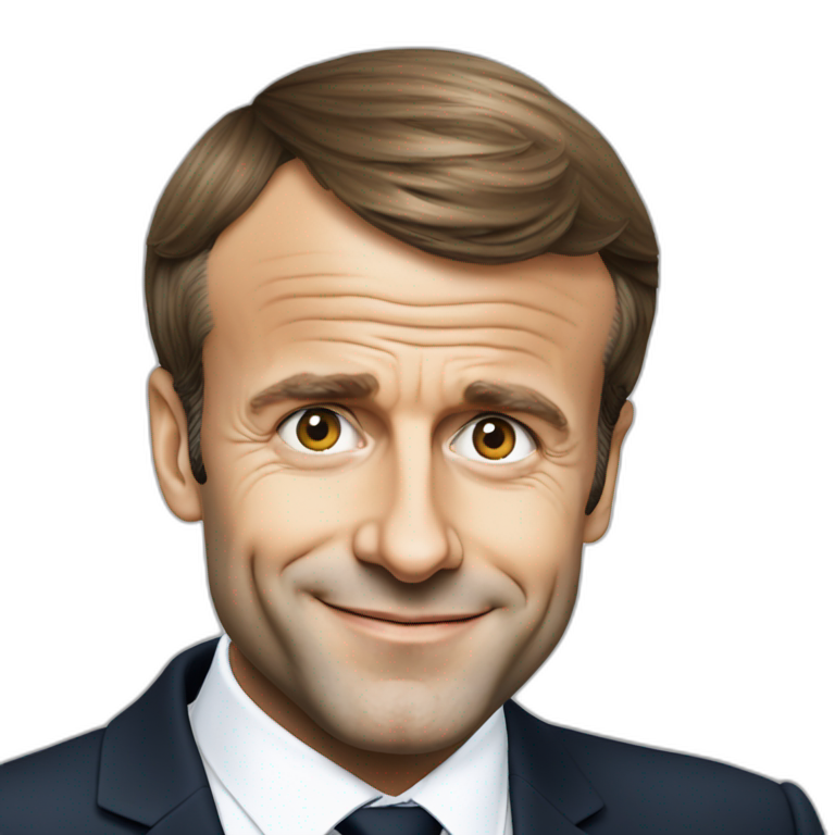 Emmanuel Macron qui fait le chien | AI Emoji Generator