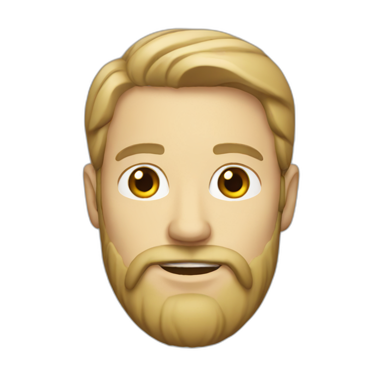 white man with man bun and beard with t shirt | AI Emoji Generator