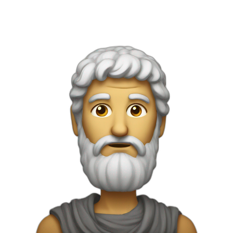 Stoic statue without shoulders and neck | AI Emoji Generator