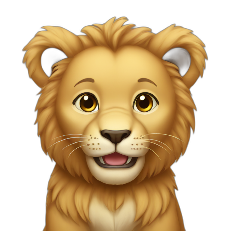 Baby lion with nuggets | AI Emoji Generator