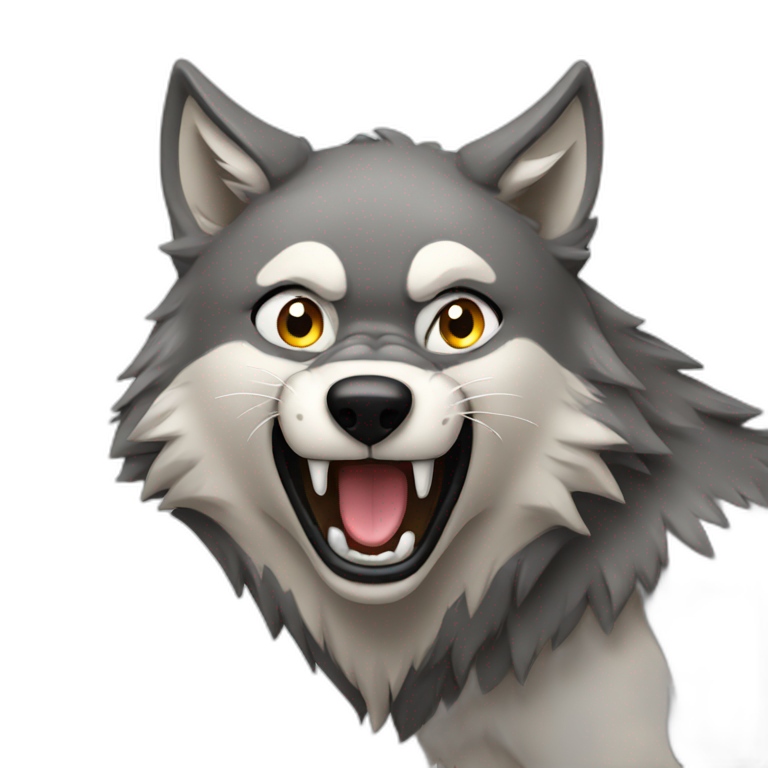 female wolf growling | AI Emoji Generator