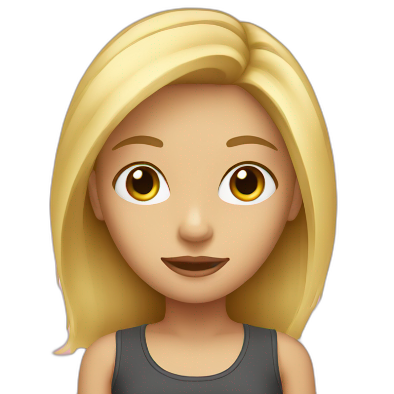 blonde girl near a chihuahua | AI Emoji Generator