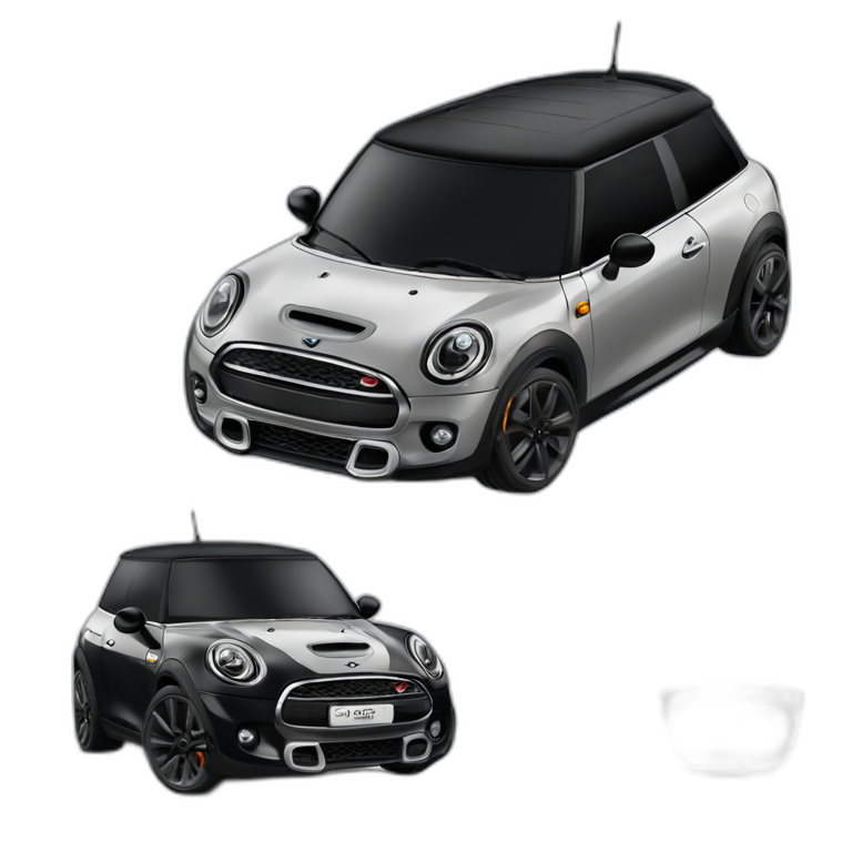 Mini Cooper s f56 black and hard top white | AI Emoji Generator