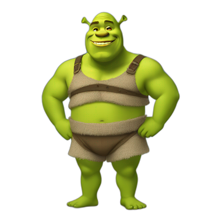 Shrek wearing bikini AI Emoji Generator