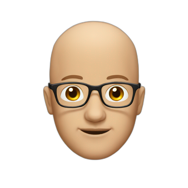 Gay latino kissing white bald man with glasses | AI Emoji Generator