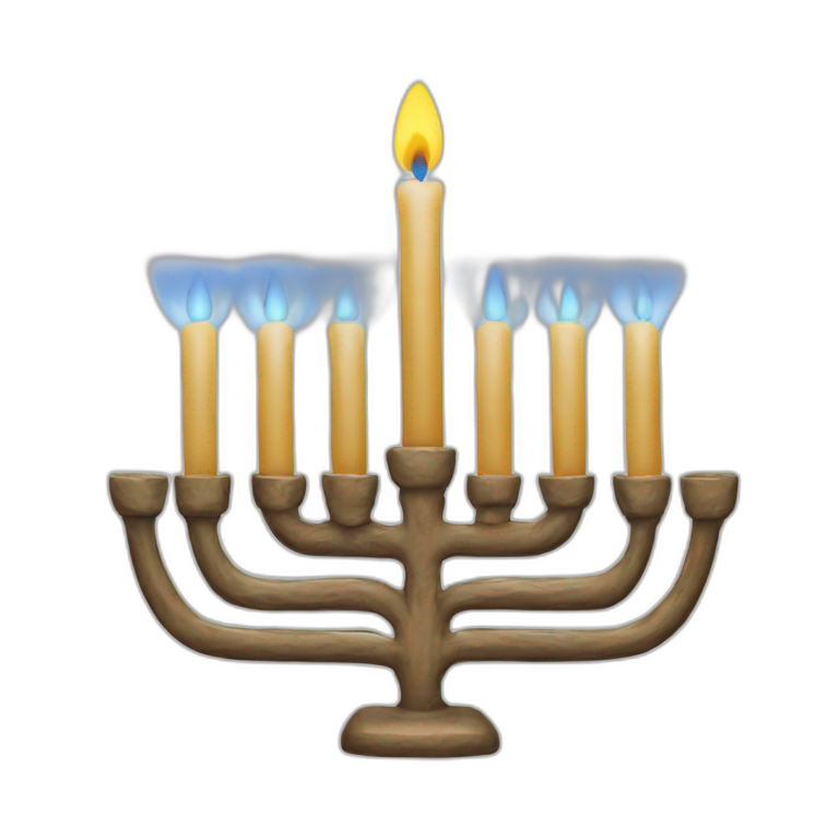 Green white red flag with golden menorah in the middle | AI Emoji Generator