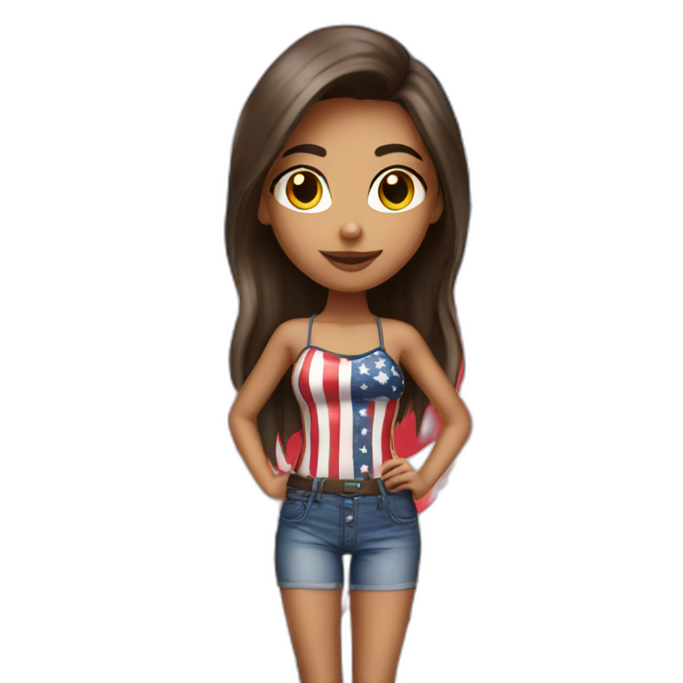 Sexy Pose Woman Wearing Only An American Flag Bikini Behind View Ai Emoji Generator 8479