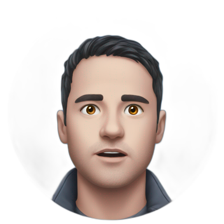 curly-haired male portrait focusing | AI Emoji Generator