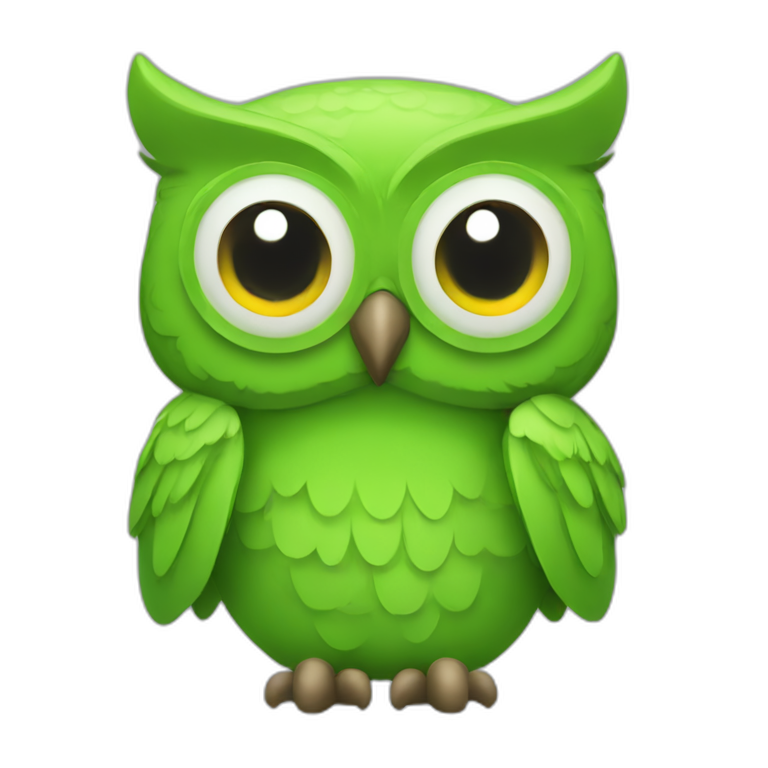 Duolingo green owl mascot | AI Emoji Generator