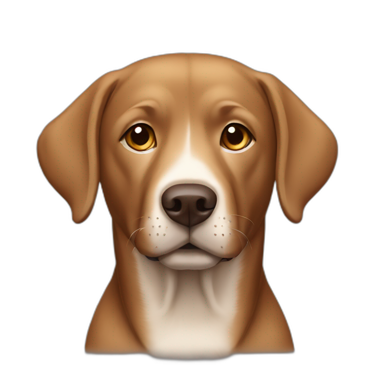 brown Labrador with a white chest | AI Emoji Generator