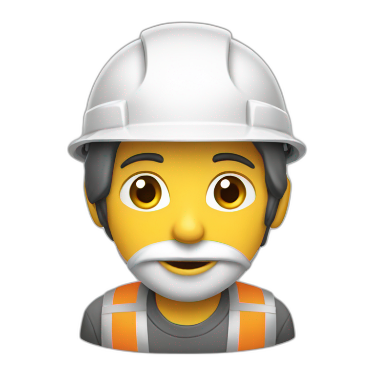 Engineer, white hard hat, pale skin tone, dark brown Hair, glasses