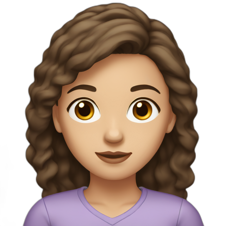 black-haired woman with long hair, dark brown eyes | AI Emoji Generator