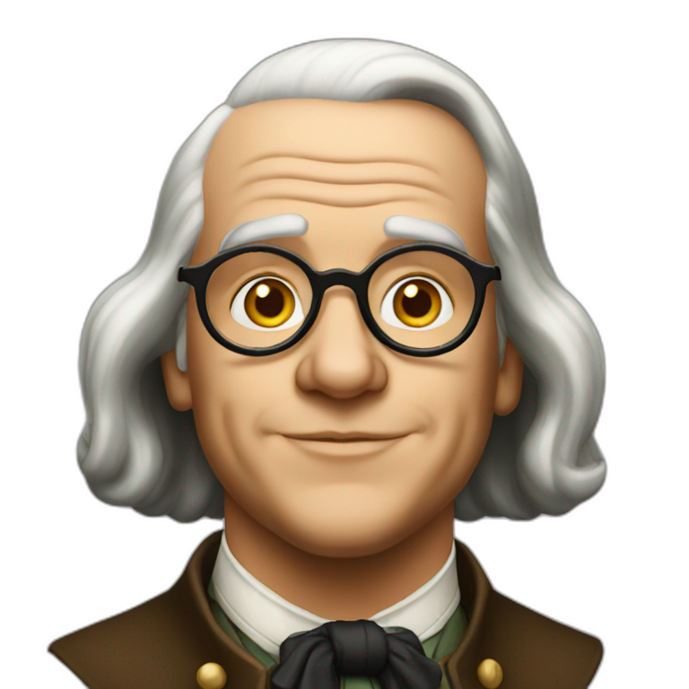 benjamin franklin with an arm up closed realistic | AI Emoji Generator