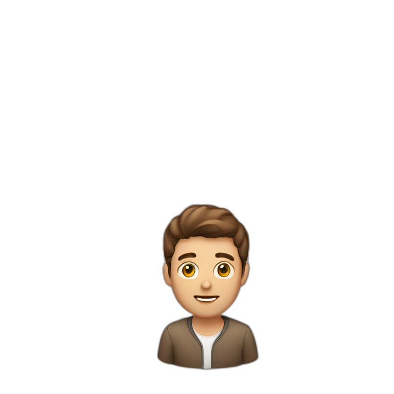 White man with brown hair in laptop | AI Emoji Generator