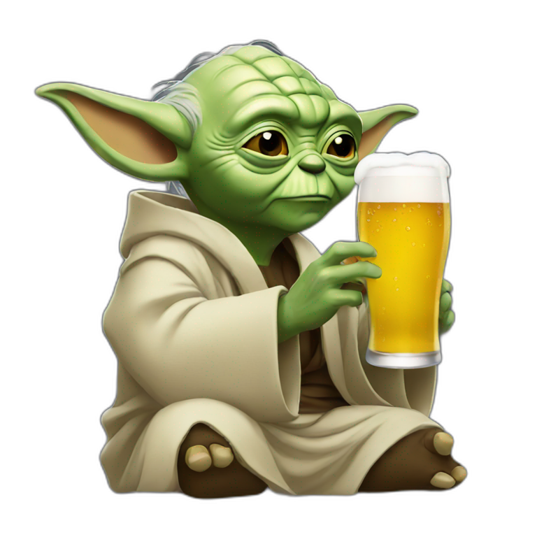 yoda drinking beer | AI Emoji Generator