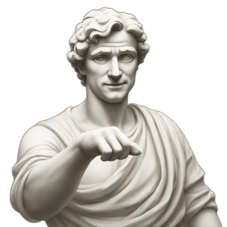 italian statue doing pinched fingers italian gesture | AI Emoji Generator