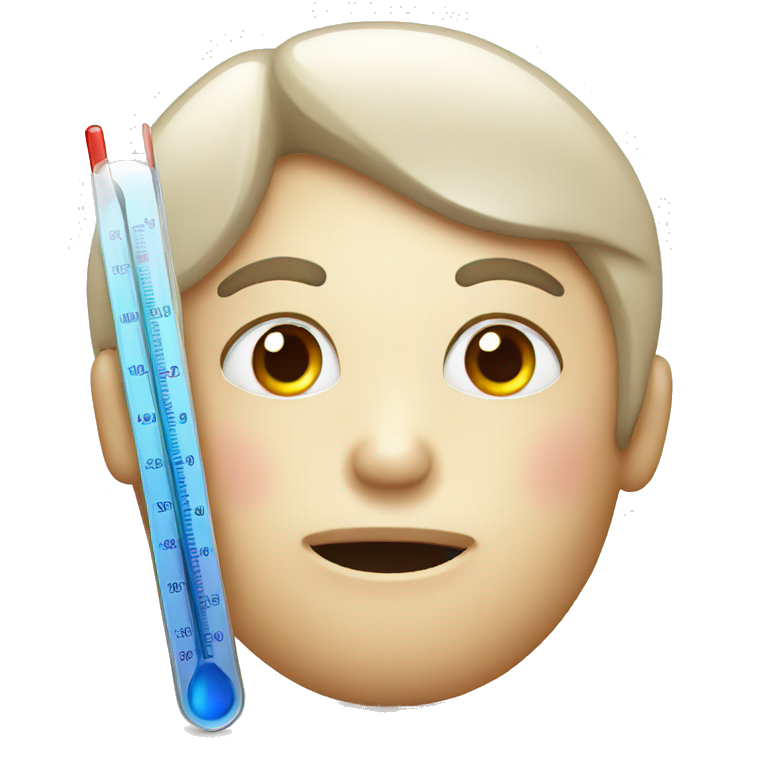 human face, fever, high temperature thermometer | AI Emoji Generator