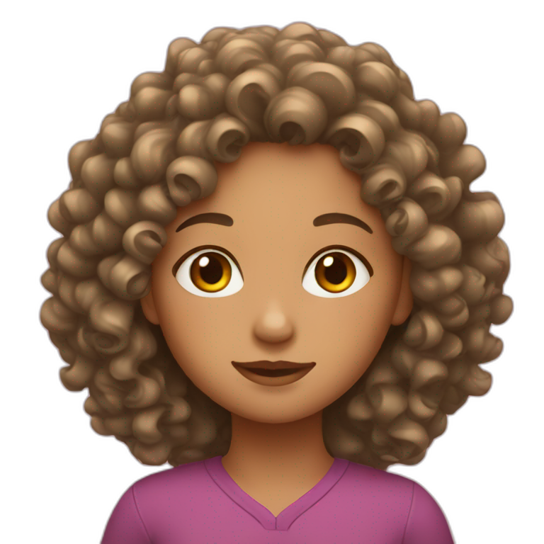 girl with a curly blond hair | AI Emoji Generator