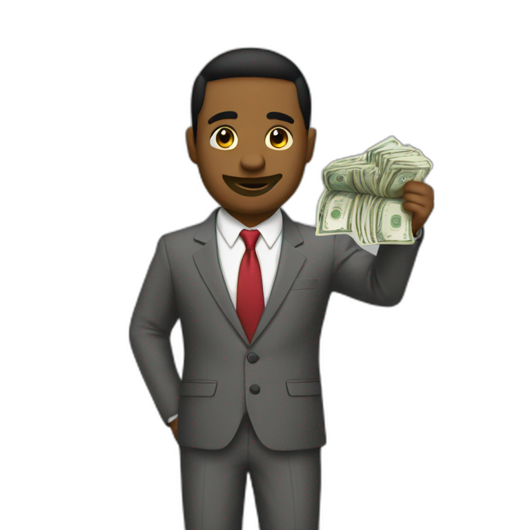 señor con ropa elegante y dinero | AI Emoji Generator