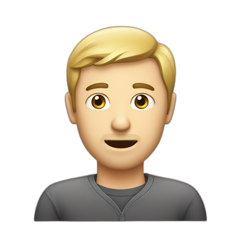 caucasian-man-work-computer-face-interrogative | AI Emoji Generator