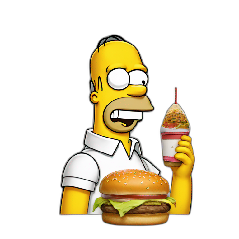 Homer Simpson mangeant des donuts | AI Emoji Generator