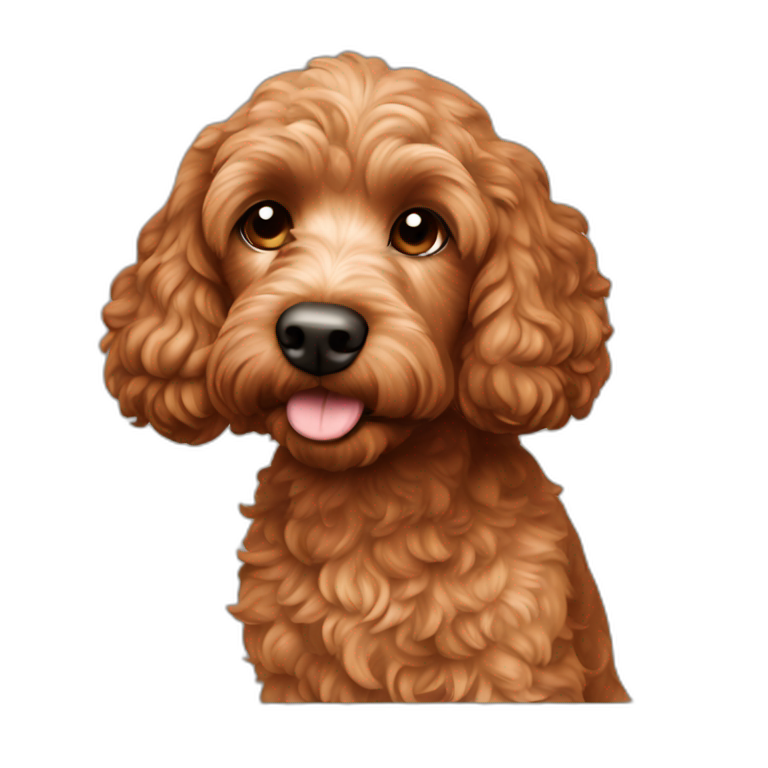 Reddish coloured Cockapoo puppy face | AI Emoji Generator