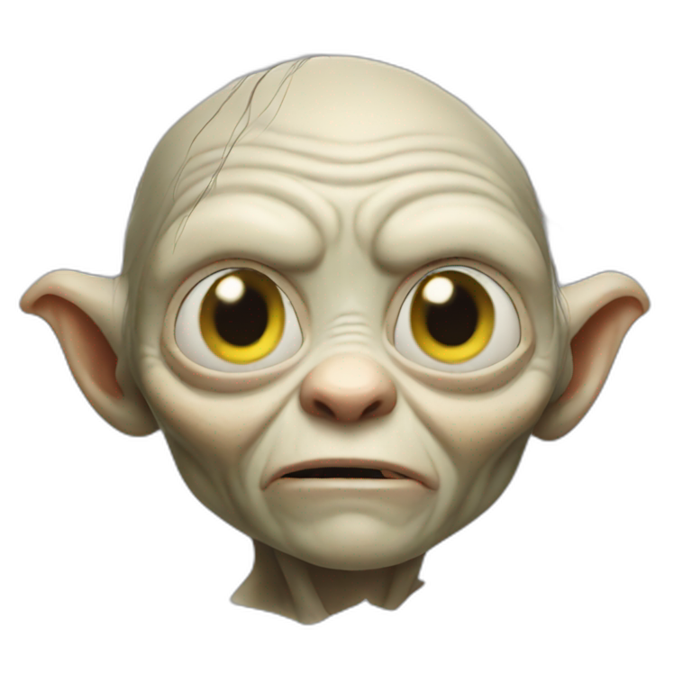 Gollum with a brown beard | AI Emoji Generator