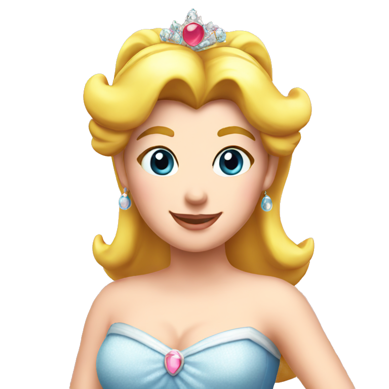 princess peach with tiara and dark bob | AI Emoji Generator