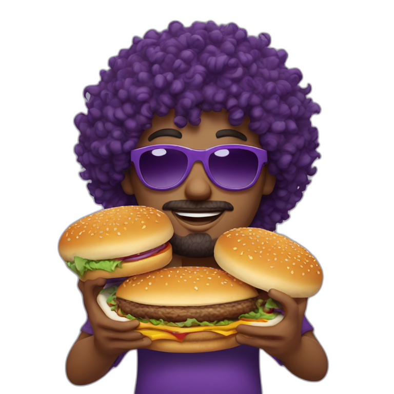 curly-hair-purple-guy-sunglasses- | AI Emoji Generator