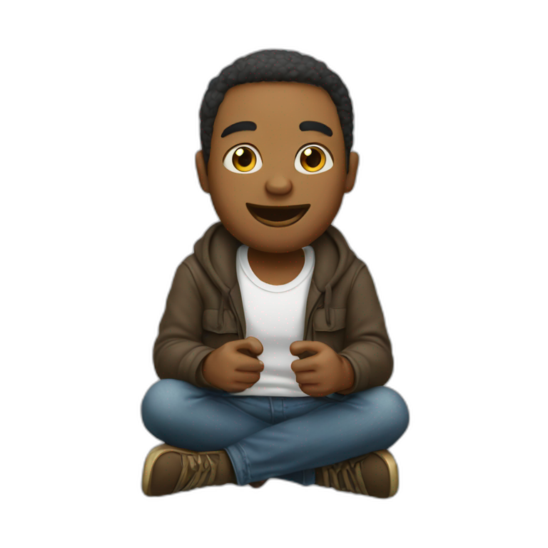 sitting man-hands on head | AI Emoji Generator