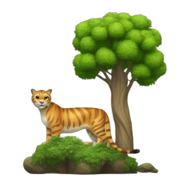 a big cat with a scarf | AI Emoji Generator