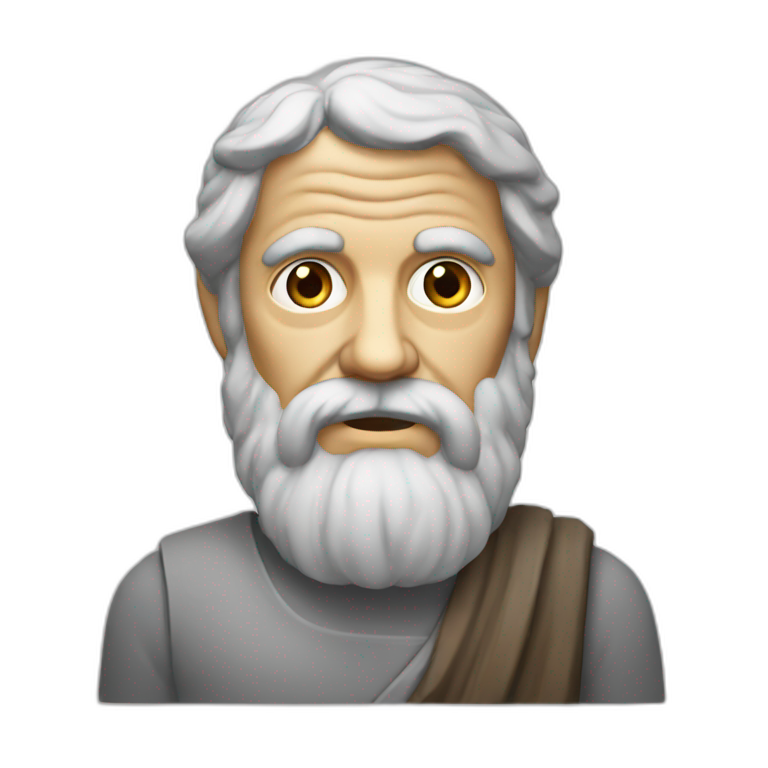 The philosopher Plato is crying | AI Emoji Generator