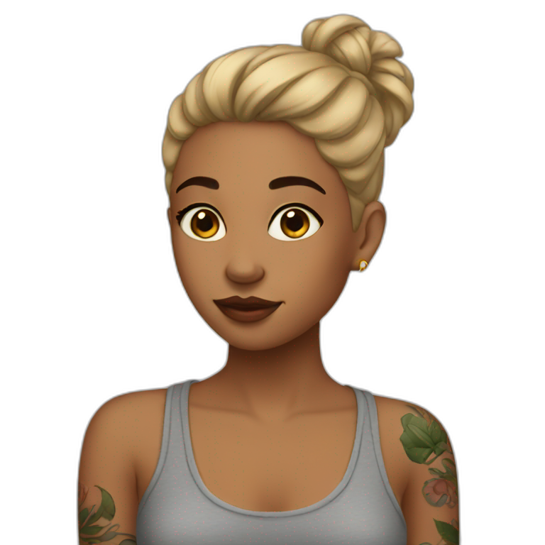 Trad goth girl, dressed in black, with piercings and tattoos | AI Emoji ...
