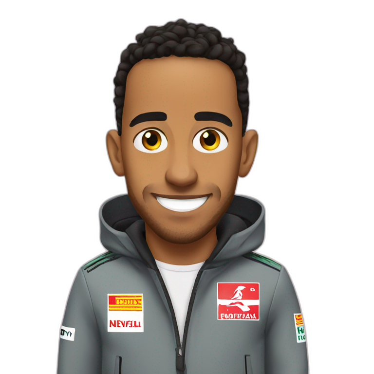 Lewis Hamilton in race helmet | AI Emoji Generator