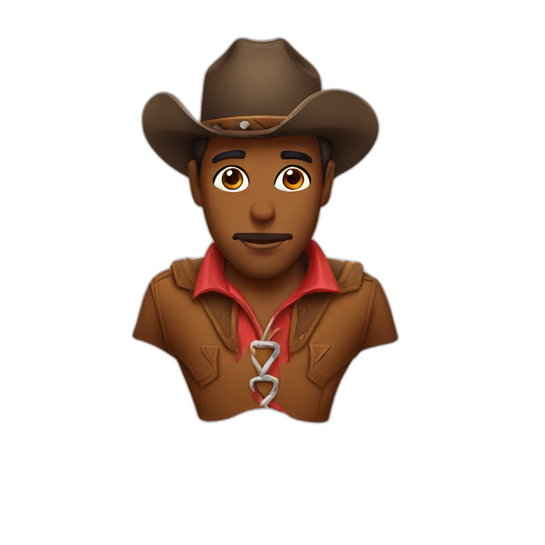 sacha from pokémon as the cowboy emoji | AI Emoji Generator