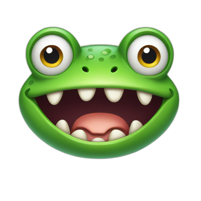 angry frog with glowing eyes | AI Emoji Generator