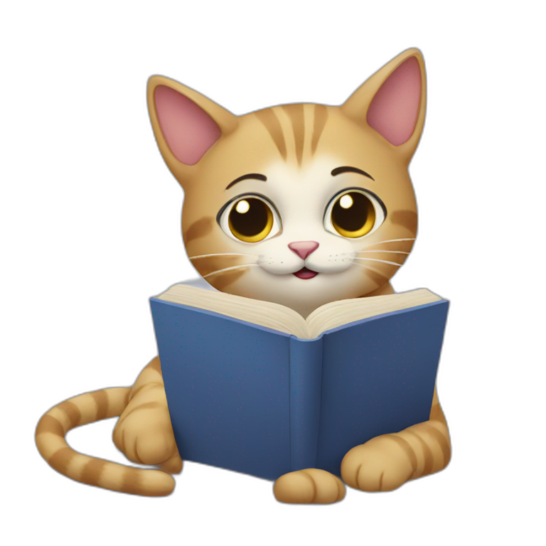 Cat with book | AI Emoji Generator