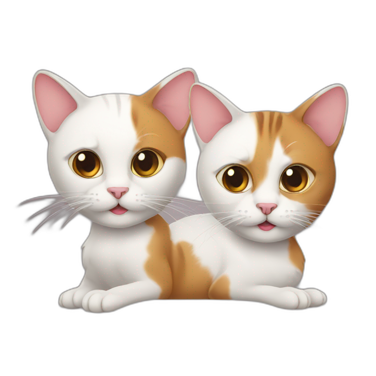 Two cats kissing | AI Emoji Generator