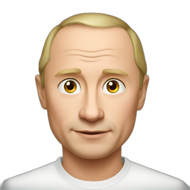 putin welcomes to russia holding a russian flag | AI Emoji Generator