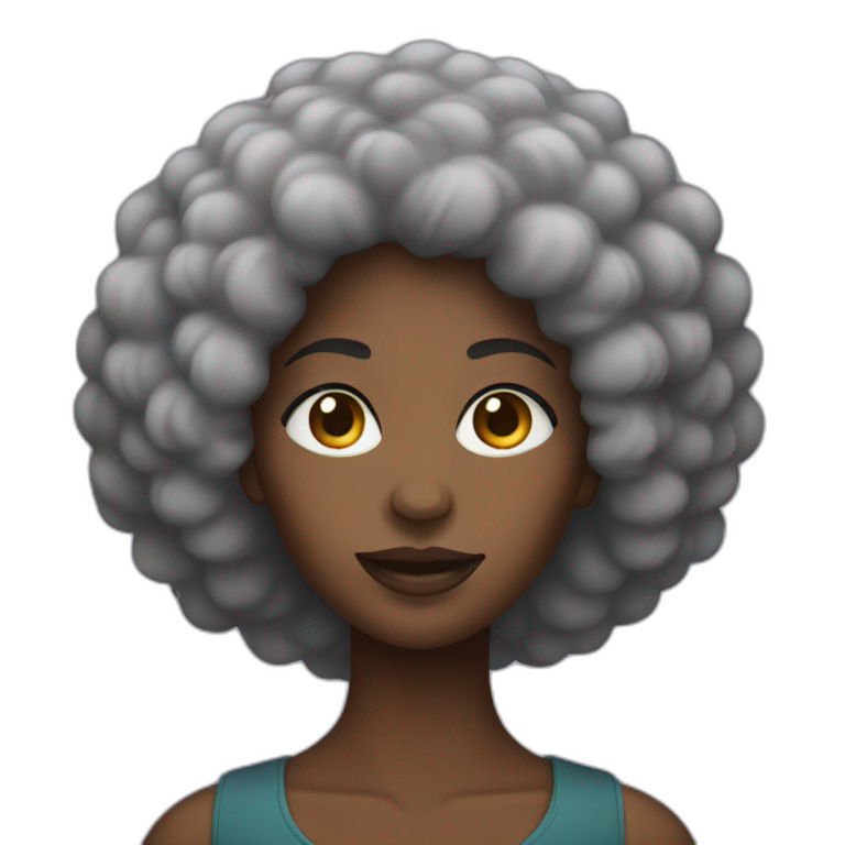 Black man with red lips and black Afro | AI Emoji Generator