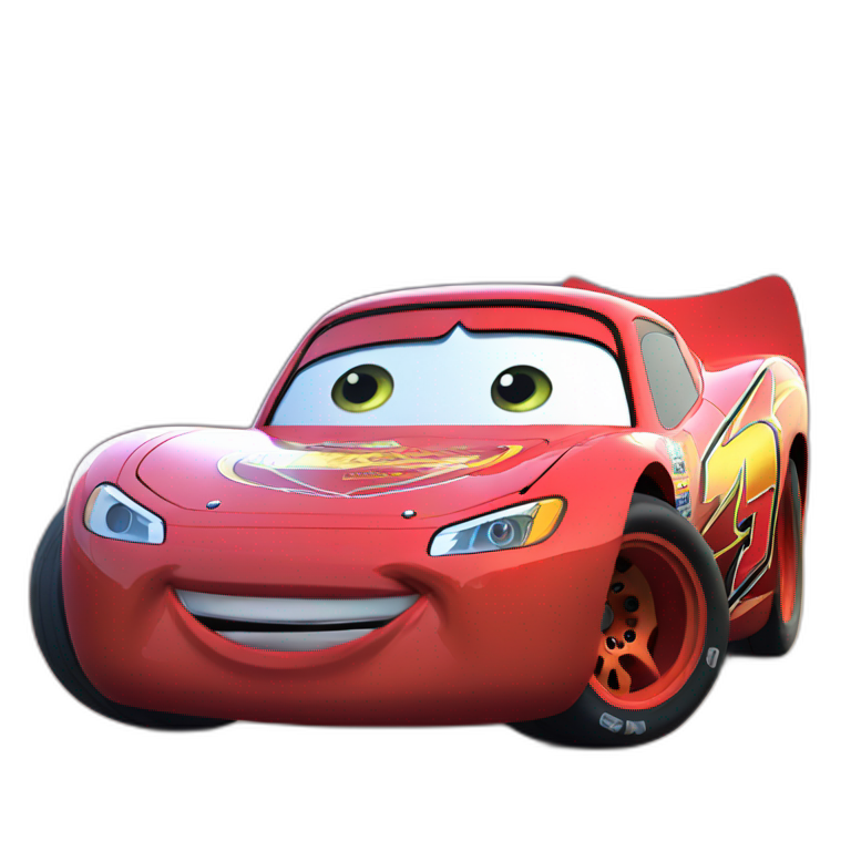 Lightning McQueen in jar drinking white liquid | AI Emoji Generator