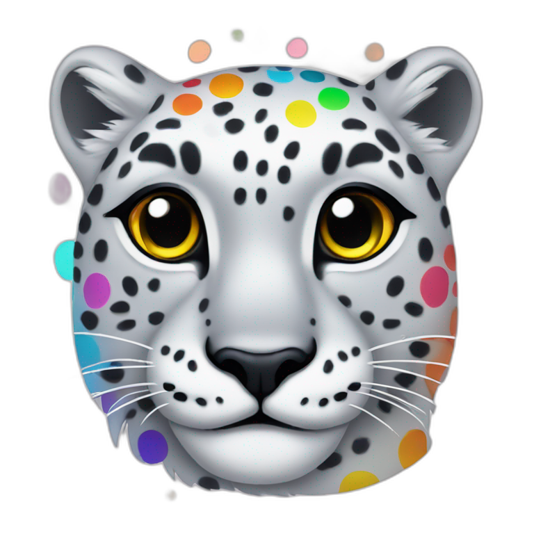 rainbow snow leopard | AI Emoji Generator