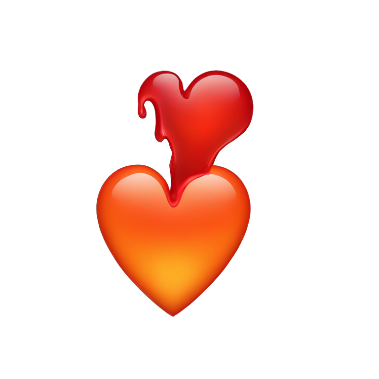 bleeding red heart glowing red-orange | AI Emoji Generator