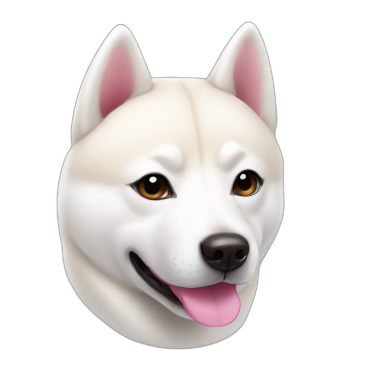 White horse with pink nose blue eyes brown ears | AI Emoji Generator