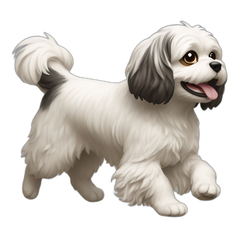 A running husky with a long tongue | AI Emoji Generator