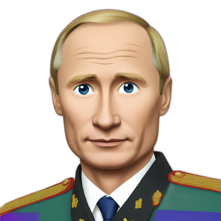 Vladimir putin with pride flag riding on a bear | AI Emoji Generator