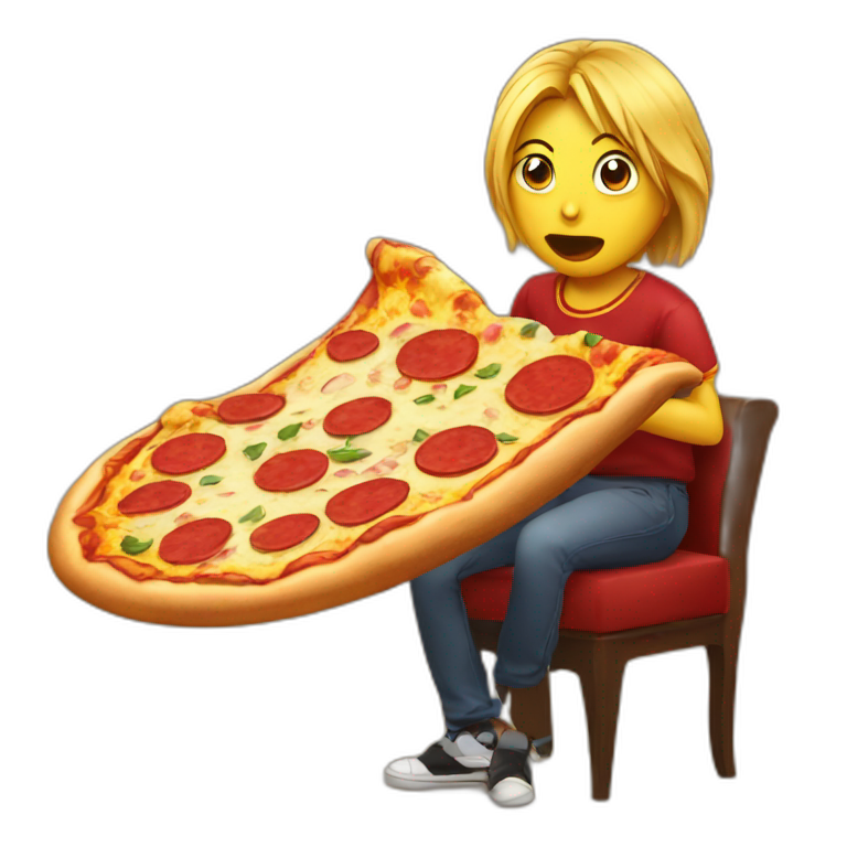 black cat eat with Pizza | AI Emoji Generator