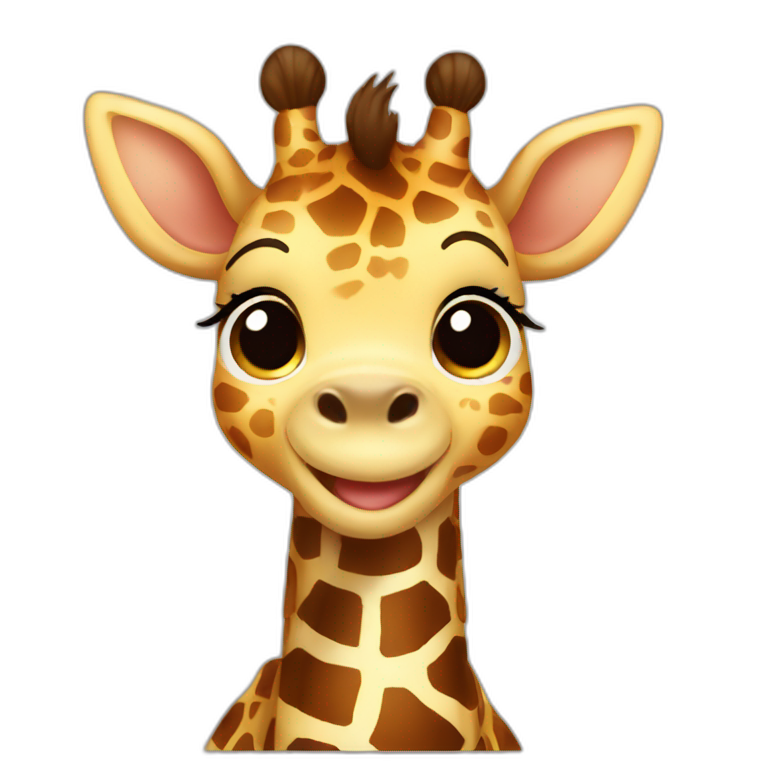 Cute baby giraffe lying down | AI Emoji Generator