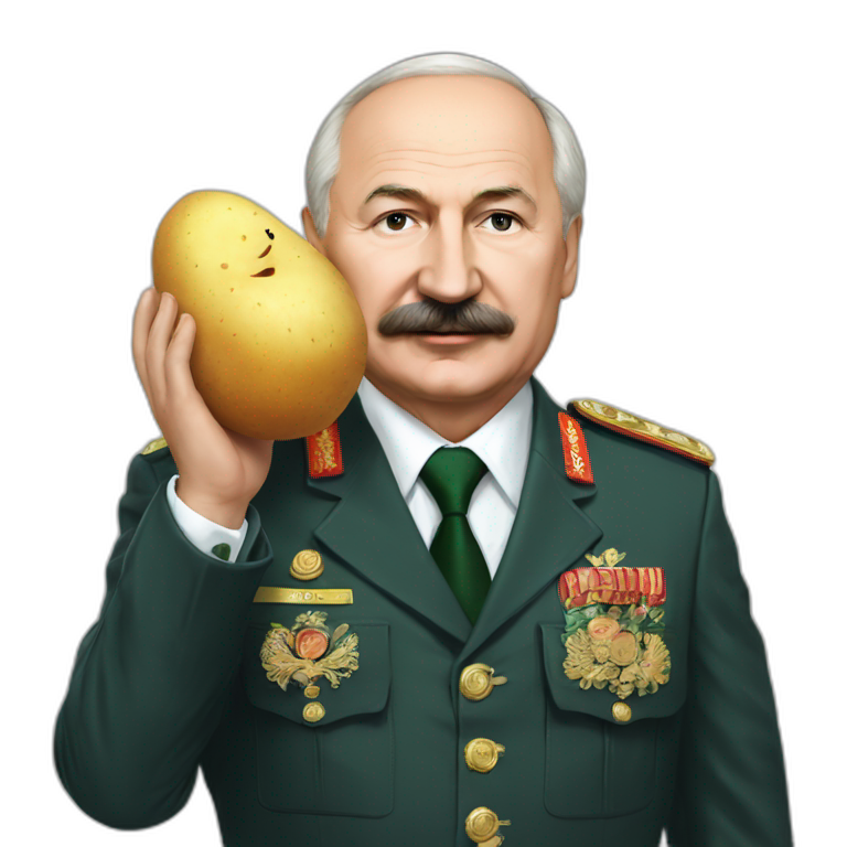 lukashenko hugs a potato | AI Emoji Generator