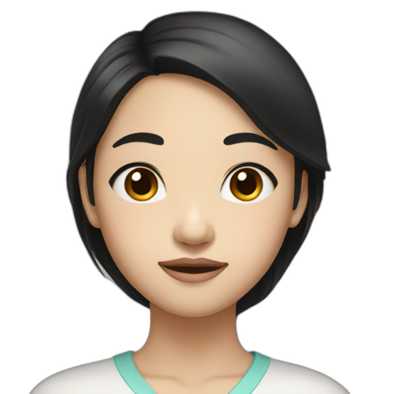 Malagasy girl with asian eyes and long curly hair | AI Emoji Generator